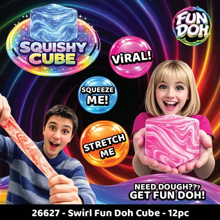 Randomly Selected - Fun Doh Swirl Squishy Cubes Viral Assortment