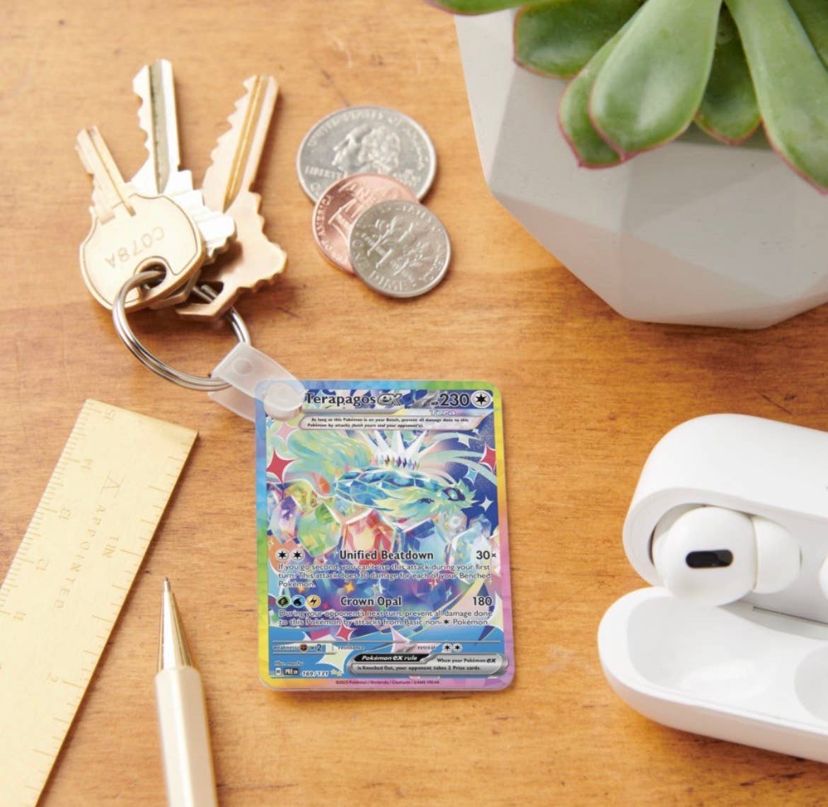 Pokemon Ex card  Metal Keychain