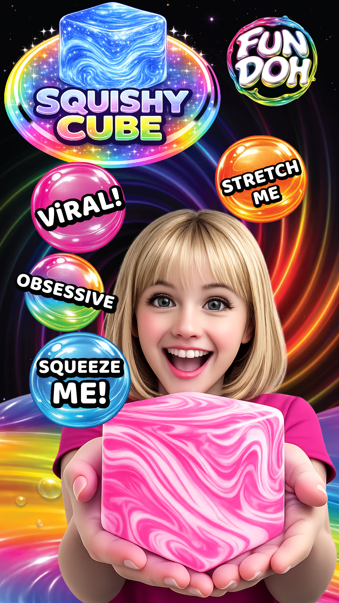 Randomly Selected - Fun Doh Swirl Squishy Cubes Viral Assortment