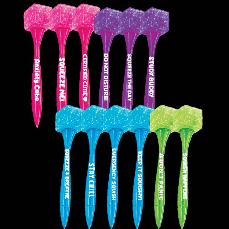 Fun Doh Desk Pops Squishy Cube Pen Assortment (Randomly Selected)