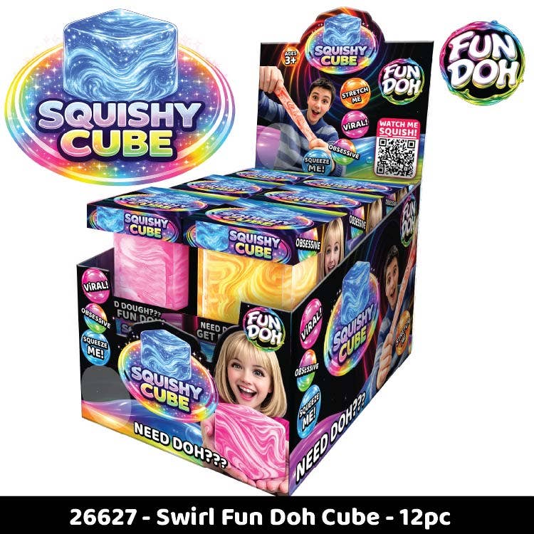 Randomly Selected - Fun Doh Swirl Squishy Cubes Viral Assortment