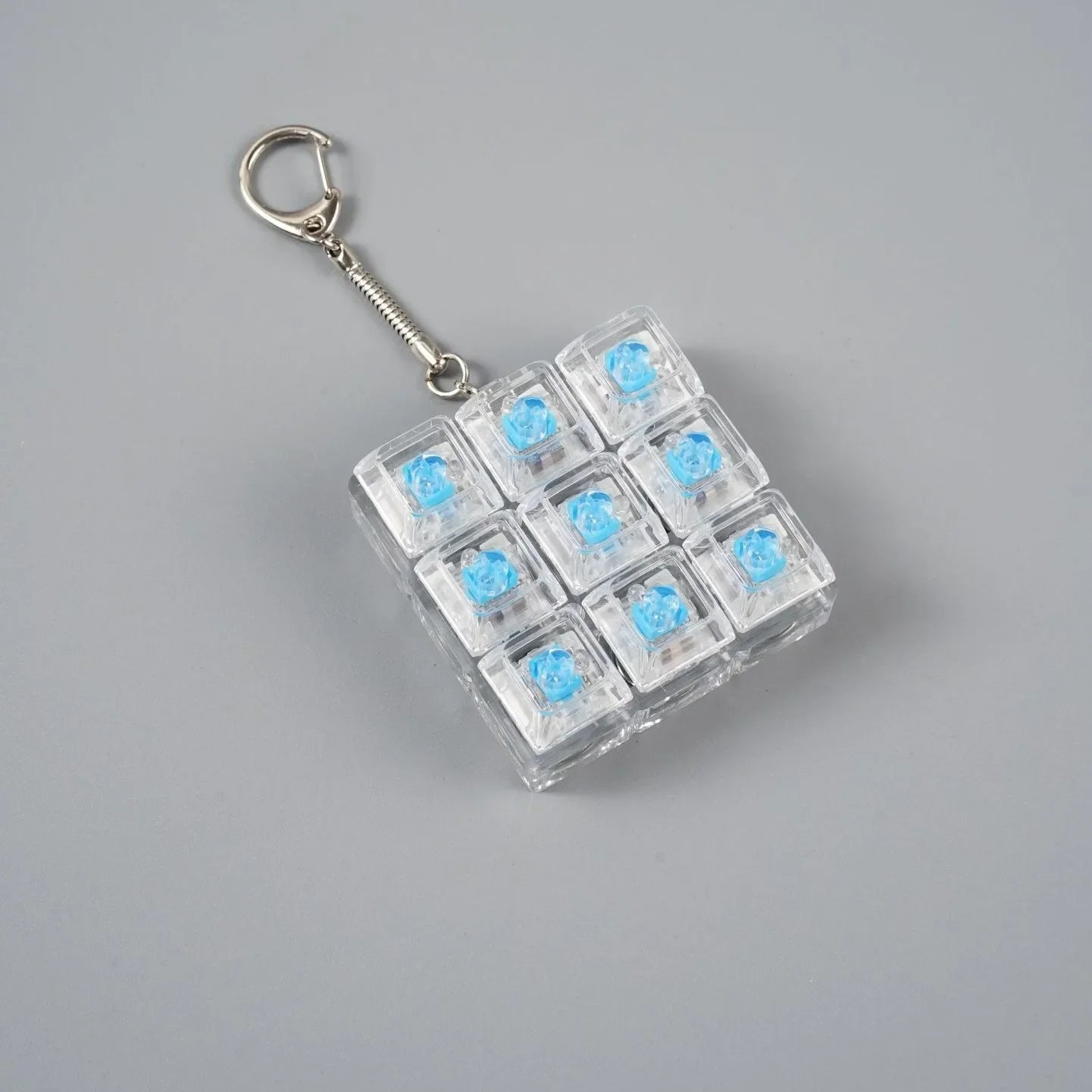 Mini USB LED Keyboard Fidget Keychain | Clickable Stress Relief Desk Toy with Light