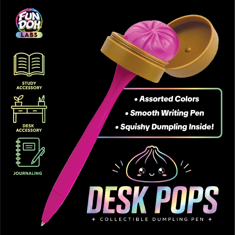 Fun Doh Squishy Dumpling Pen Desk Pop Variety (Randomly Selected)
