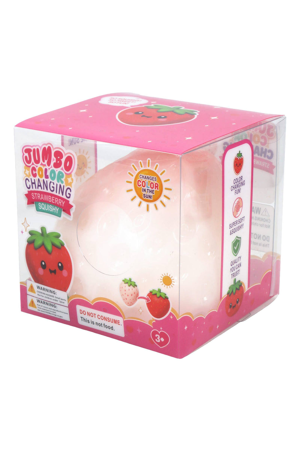 Randomly Selected - JUMBO Strawberry UV Light Changing Slime Filled Squishy