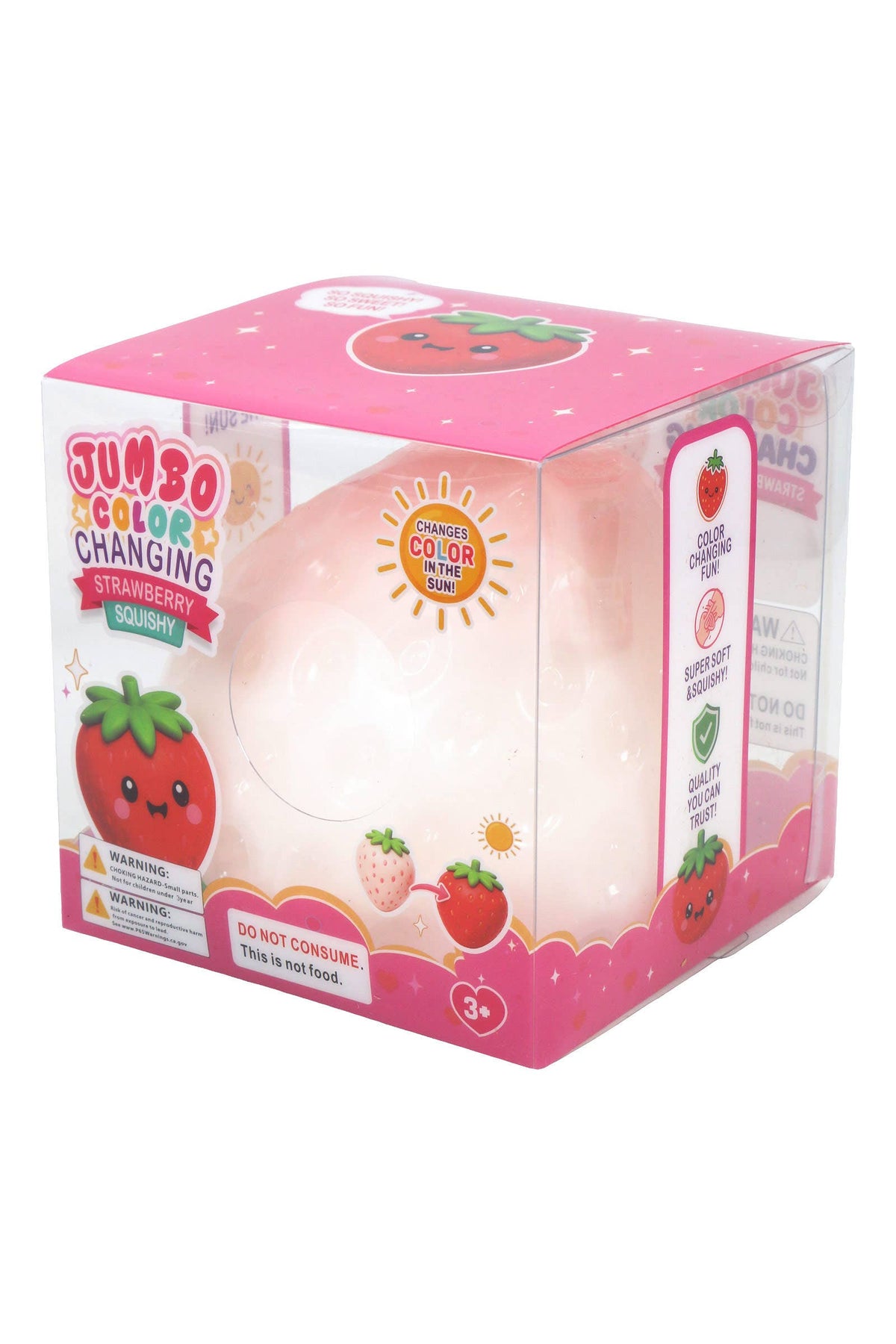 Randomly Selected - JUMBO Strawberry UV Light Changing Slime Filled Squishy